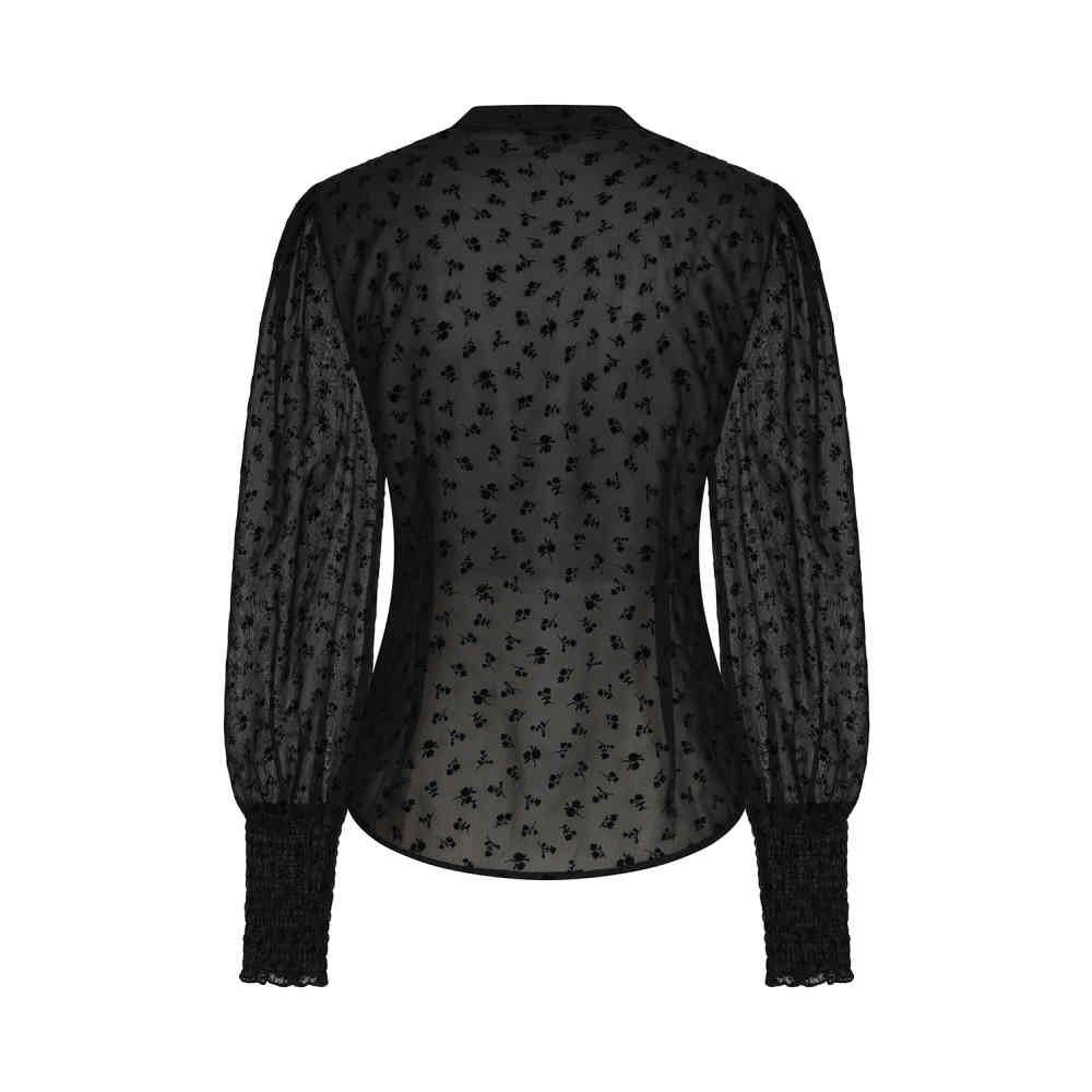 Banned - Florence Floral Night Blouse - Zwart